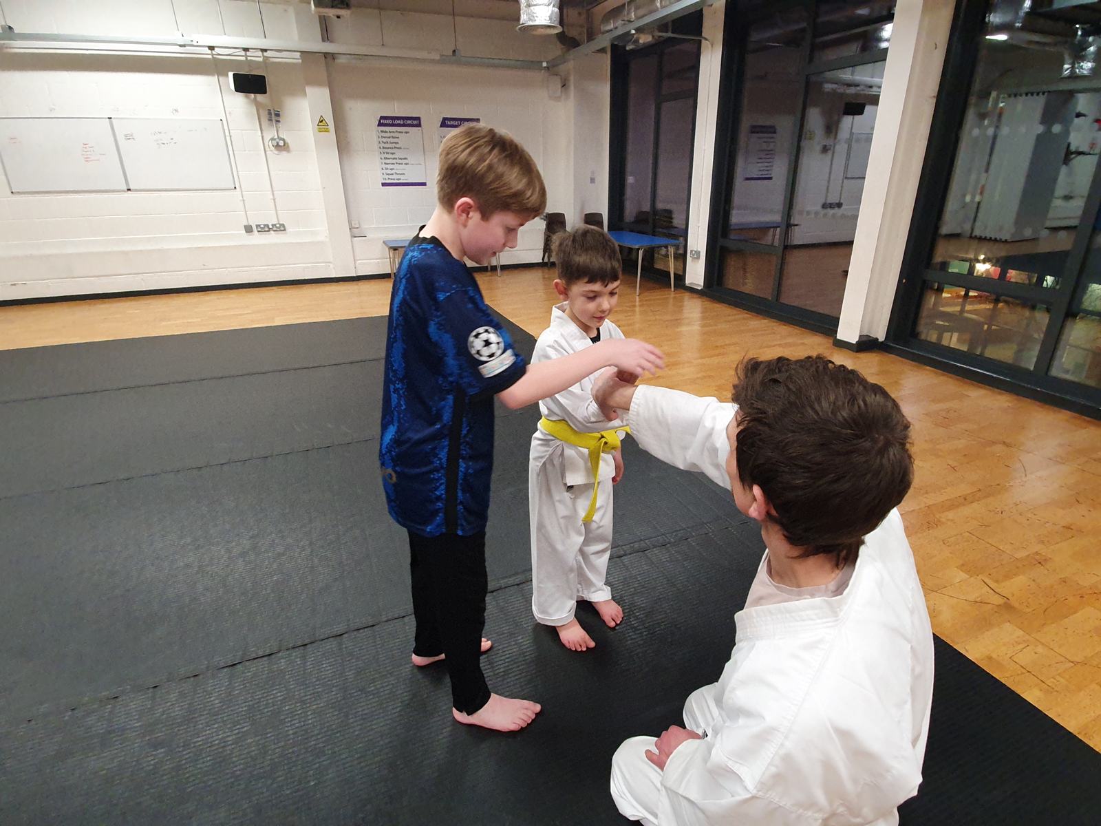 Junior students practising Aikido at Hizashikan