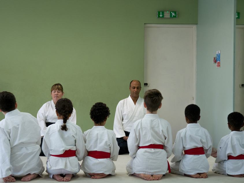 Junior students lined up in class